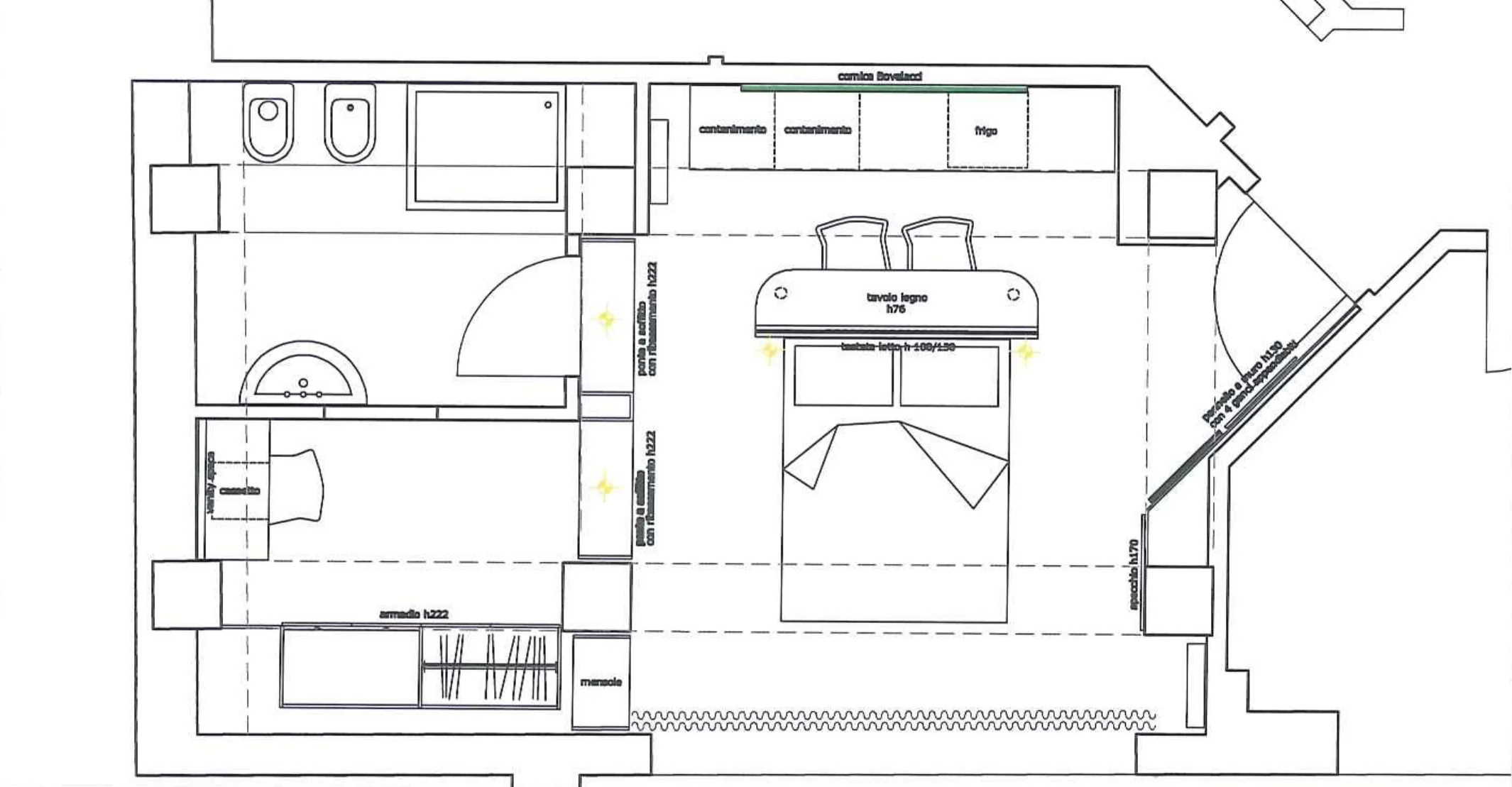 Planimetrie delle camere — Camera Doppia Deluxe, Horizon, 36 m²